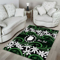 Personalised Cook Islands Mitiaro Area Rug Tiare Maori Polynesian Waves Tattoo LT14 - Polynesian Pride