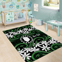 Personalised Cook Islands Mitiaro Area Rug Tiare Maori Polynesian Waves Tattoo LT14 - Polynesian Pride