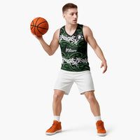 Personalised Cook Islands Mitiaro Basketball Jersey Tiare Maori Polynesian Waves Tattoo