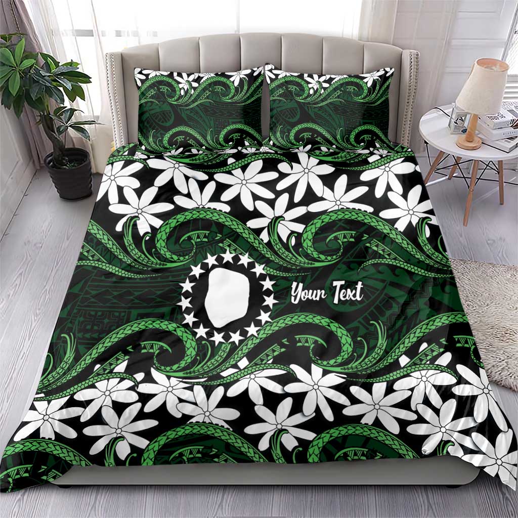 Personalised Cook Islands Mitiaro Bedding Set Tiare Maori Polynesian Waves Tattoo LT14 - Polynesian Pride
