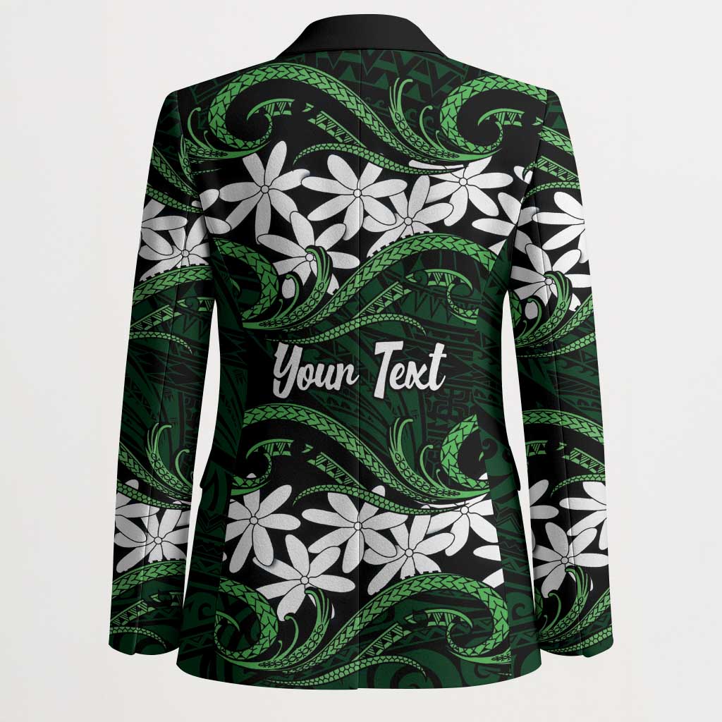 Personalised Cook Islands Mitiaro Blazer Tiare Maori Polynesian Waves Tattoo LT14 - Polynesian Pride