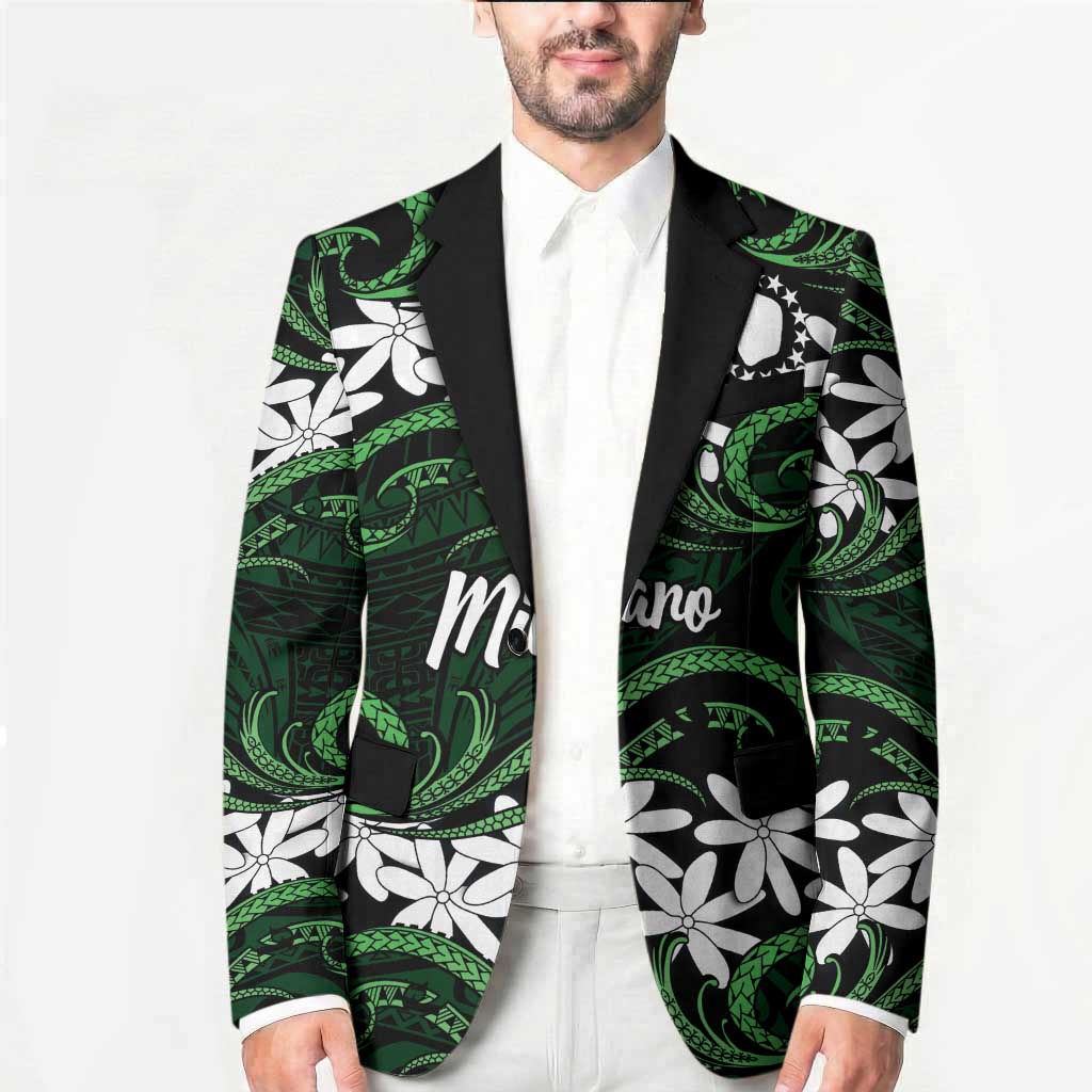 Personalised Cook Islands Mitiaro Blazer Tiare Maori Polynesian Waves Tattoo LT14 - Polynesian Pride