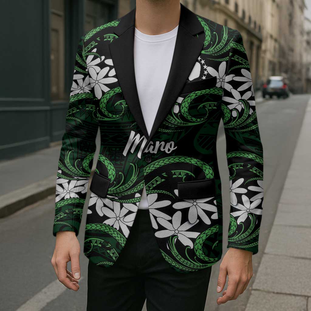 Personalised Cook Islands Mitiaro Blazer Tiare Maori Polynesian Waves Tattoo LT14 - Polynesian Pride