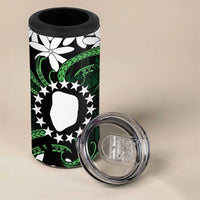 Personalised Cook Islands Mitiaro 4 in 1 Can Cooler Tumbler Tiare Maori Polynesian Waves Tattoo