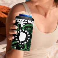 Personalised Cook Islands Mitiaro 4 in 1 Can Cooler Tumbler Tiare Maori Polynesian Waves Tattoo