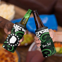 Personalised Cook Islands Mitiaro 4 in 1 Can Cooler Tumbler Tiare Maori Polynesian Waves Tattoo