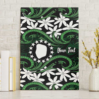 Personalised Cook Islands Mitiaro Canvas Wall Art Tiare Maori Polynesian Waves Tattoo LT14 Without Frame Green - Polynesian Pride