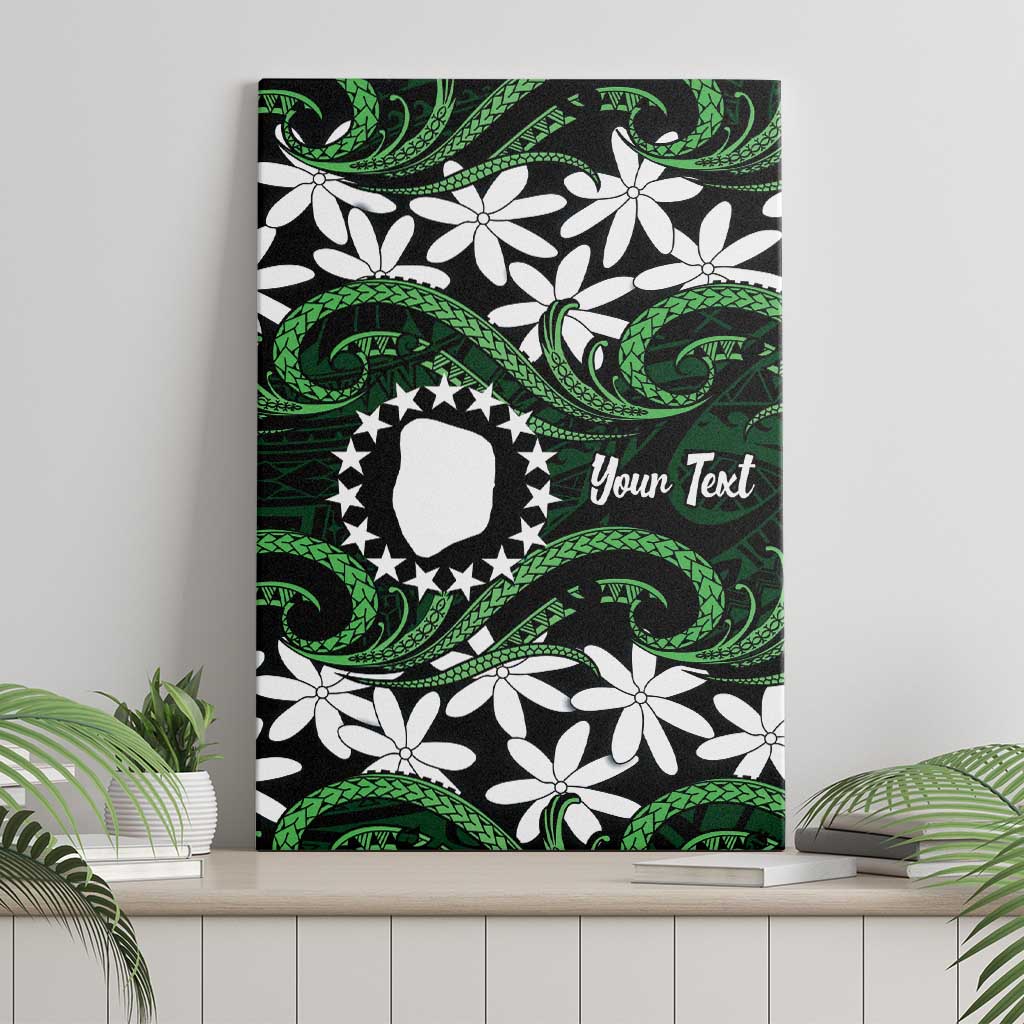 Personalised Cook Islands Mitiaro Canvas Wall Art Tiare Maori Polynesian Waves Tattoo LT14 - Polynesian Pride