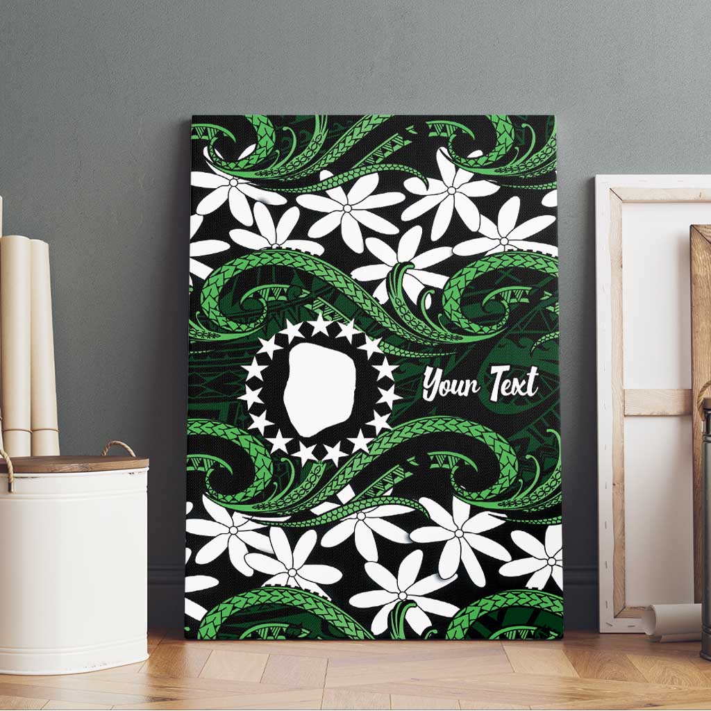 Personalised Cook Islands Mitiaro Canvas Wall Art Tiare Maori Polynesian Waves Tattoo LT14 - Polynesian Pride