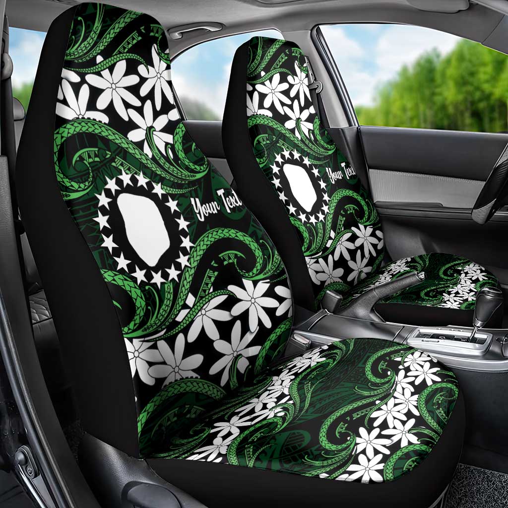 Personalised Cook Islands Mitiaro Car Seat Cover Tiare Maori Polynesian Waves Tattoo LT14 - Polynesian Pride
