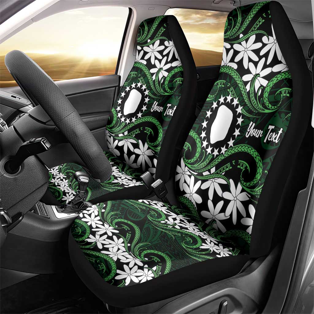 Personalised Cook Islands Mitiaro Car Seat Cover Tiare Maori Polynesian Waves Tattoo LT14 - Polynesian Pride