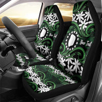 Personalised Cook Islands Mitiaro Car Seat Cover Tiare Maori Polynesian Waves Tattoo LT14 - Polynesian Pride