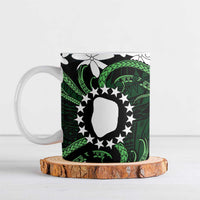 Personalised Cook Islands Mitiaro Ceramic Mug Tiare Maori Polynesian Waves Tattoo LT14 Green - Polynesian Pride