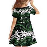 Personalised Cook Islands Mitiaro Family Matching Long Sleeve Bodycon Dress and Hawaiian Shirt Tiare Maori Polynesian Waves Tattoo