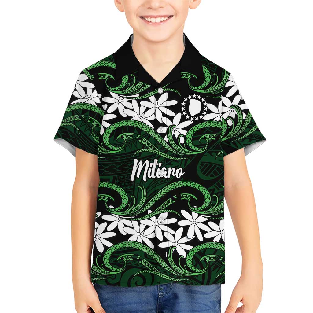 Personalised Cook Islands Mitiaro Family Matching Summer Maxi Dress and Hawaiian Shirt Tiare Maori Polynesian Waves Tattoo