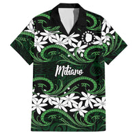Personalised Cook Islands Mitiaro Family Matching Tank Maxi Dress and Hawaiian Shirt Tiare Maori Polynesian Waves Tattoo