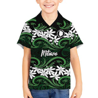 Personalised Cook Islands Mitiaro Family Matching Tank Maxi Dress and Hawaiian Shirt Tiare Maori Polynesian Waves Tattoo
