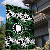 Personalised Cook Islands Mitiaro Garden Flag Tiare Maori Polynesian Waves Tattoo LT14 - Polynesian Pride
