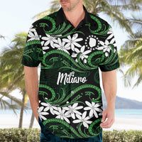 Personalised Cook Islands Mitiaro Hawaiian Shirt Tiare Maori Polynesian Waves Tattoo LT14 - Polynesian Pride