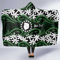 Personalised Cook Islands Mitiaro Hooded Blanket Tiare Maori Polynesian Waves Tattoo
