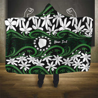 Personalised Cook Islands Mitiaro Hooded Blanket Tiare Maori Polynesian Waves Tattoo
