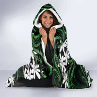 Personalised Cook Islands Mitiaro Hooded Blanket Tiare Maori Polynesian Waves Tattoo