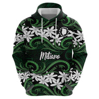 Personalised Cook Islands Mitiaro Hoodie Tiare Maori Polynesian Waves Tattoo LT14 - Polynesian Pride