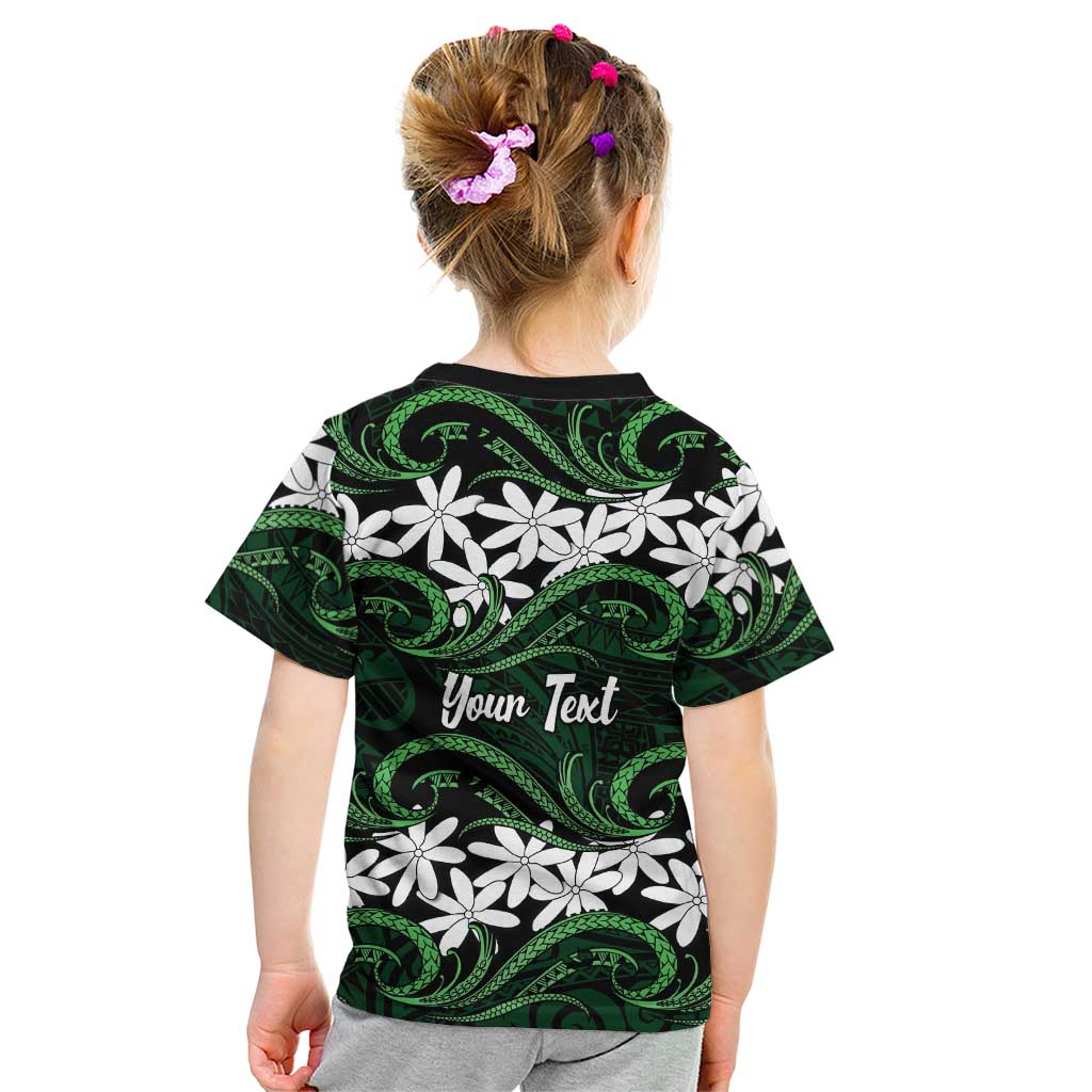 Personalised Cook Islands Mitiaro Kid T Shirt Tiare Maori Polynesian Waves Tattoo LT14 - Polynesian Pride