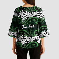 Personalised Cook Islands Mitiaro Kimono Sleeve Blouse Tiare Maori Polynesian Waves Tattoo LT14 - Polynesian Pride