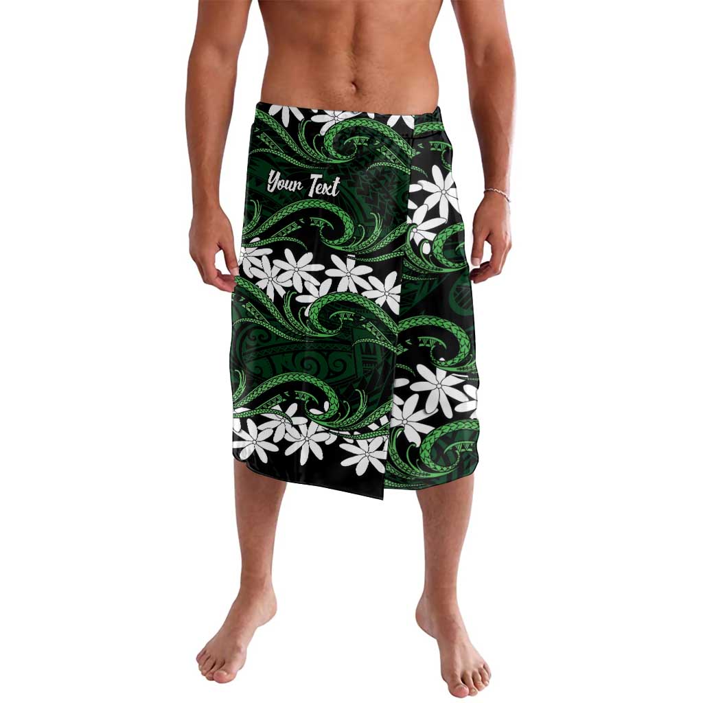 Personalised Cook Islands Mitiaro Lavalava Tiare Maori Polynesian Waves Tattoo LT14 Green - Polynesian Pride