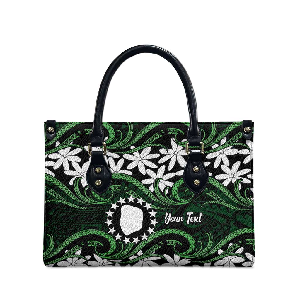 Personalised Cook Islands Mitiaro Leather Bag Tiare Maori Polynesian Waves Tattoo LT14 - Polynesian Pride