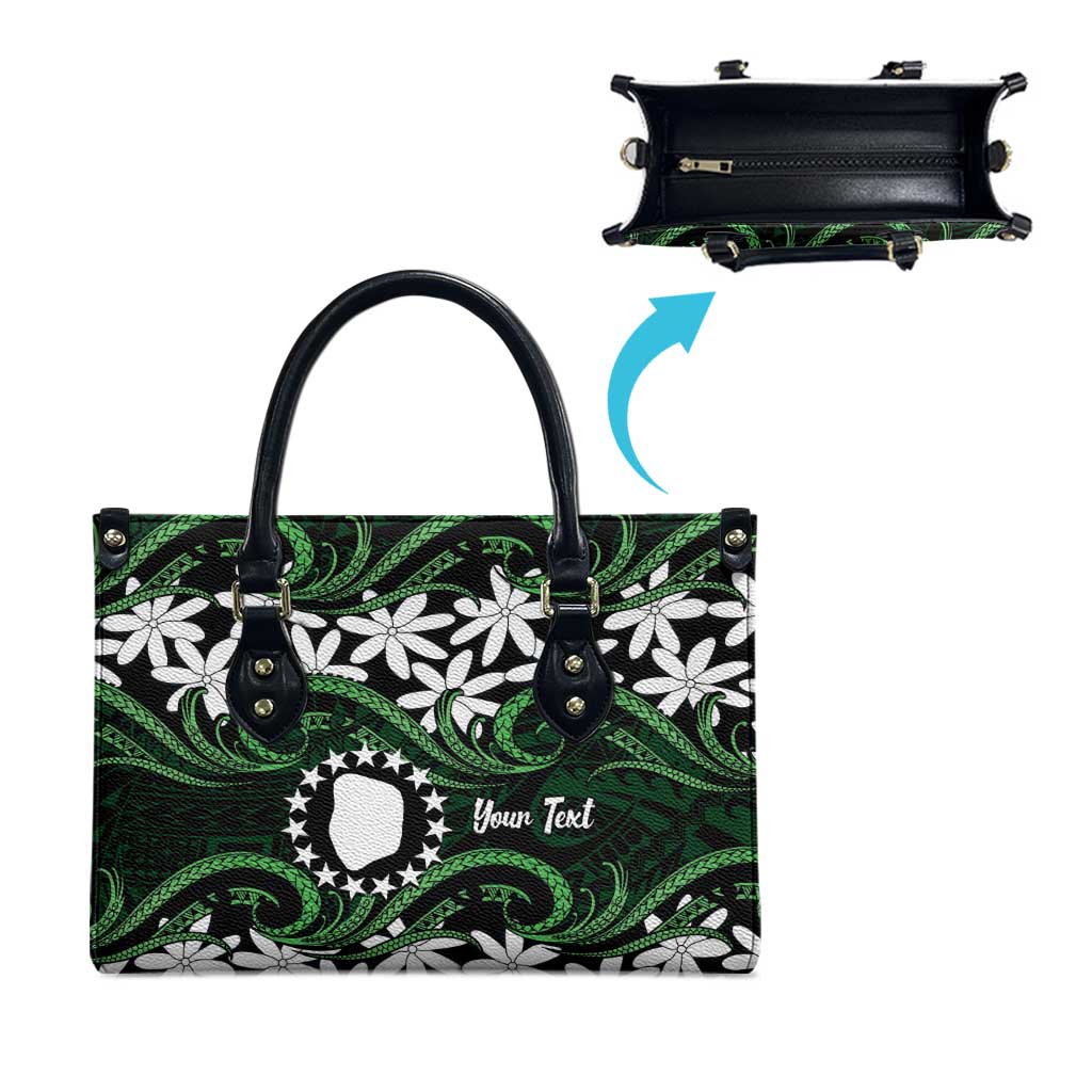 Personalised Cook Islands Mitiaro Leather Bag Tiare Maori Polynesian Waves Tattoo LT14 - Polynesian Pride