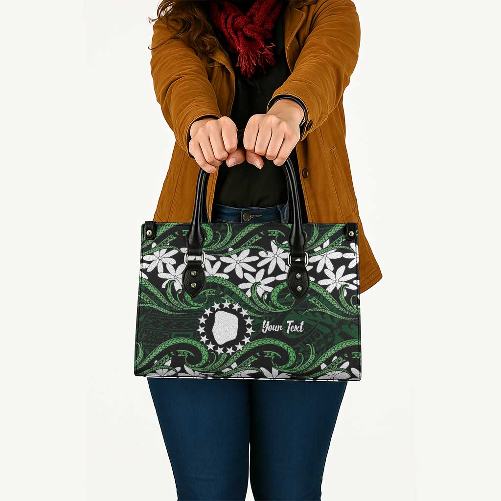 Personalised Cook Islands Mitiaro Leather Bag Tiare Maori Polynesian Waves Tattoo LT14 - Polynesian Pride