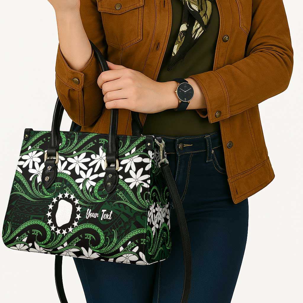 Personalised Cook Islands Mitiaro Leather Bag Tiare Maori Polynesian Waves Tattoo LT14 - Polynesian Pride