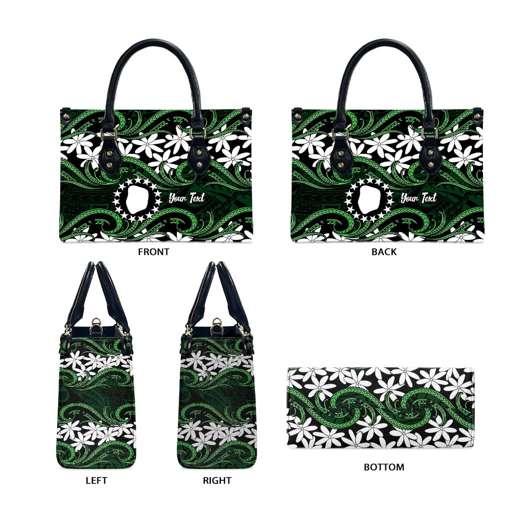 Personalised Cook Islands Mitiaro Leather Bag Tiare Maori Polynesian Waves Tattoo LT14 - Polynesian Pride