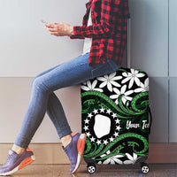 Personalised Cook Islands Mitiaro Luggage Cover Tiare Maori Polynesian Waves Tattoo LT14 - Polynesian Pride