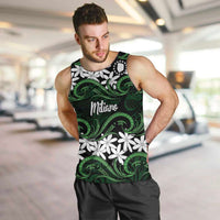 Personalised Cook Islands Mitiaro Men Tank Top Tiare Maori Polynesian Waves Tattoo