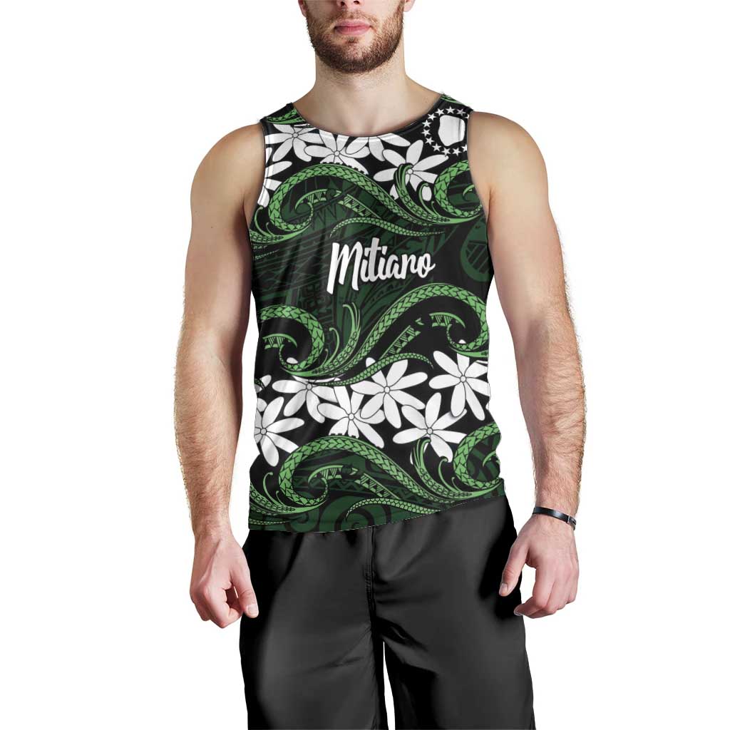 Personalised Cook Islands Mitiaro Men Tank Top Tiare Maori Polynesian Waves Tattoo