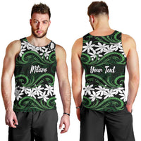Personalised Cook Islands Mitiaro Men Tank Top Tiare Maori Polynesian Waves Tattoo