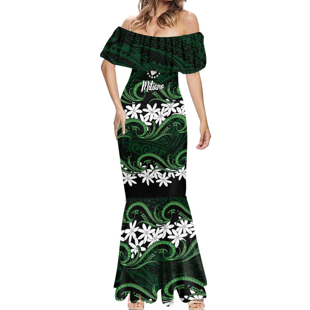 Personalised Cook Islands Mitiaro Mermaid Dress Tiare Maori Polynesian Waves Tattoo LT14 - Polynesian Pride