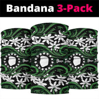 Personalised Cook Islands Mitiaro Neck Gaiter Tiare Maori Polynesian Waves Tattoo LT14 package One Size: 25*50cm Green - Polynesian Pride