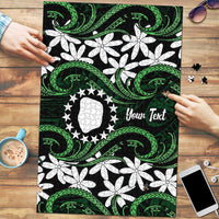 Personalised Cook Islands Mitiaro Puzzle Tiare Maori Polynesian Waves Tattoo LT14 Green - Polynesian Pride