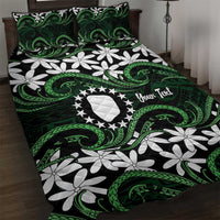 Personalised Cook Islands Mitiaro Quilt Bed Set Tiare Maori Polynesian Waves Tattoo LT14 Green - Polynesian Pride