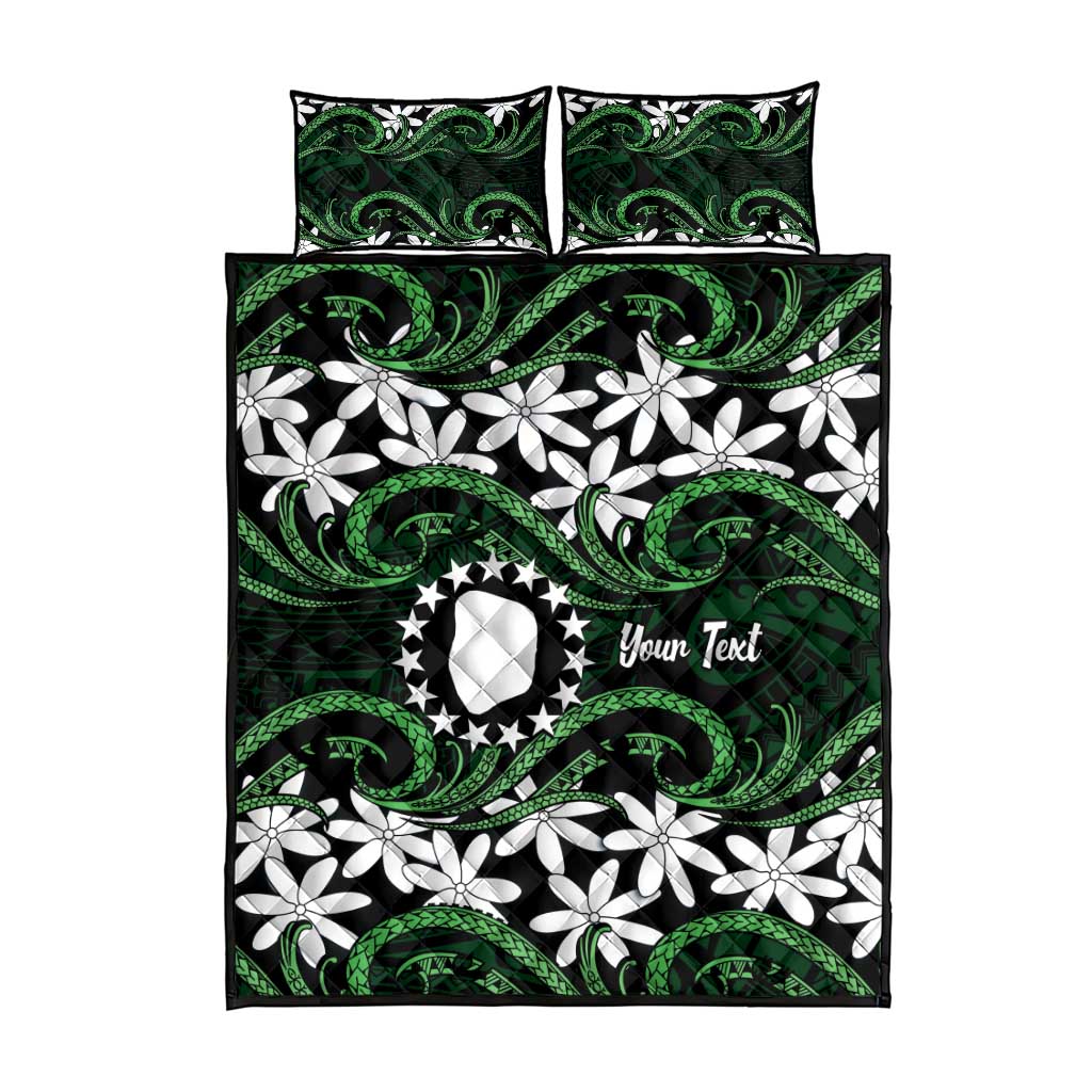 Personalised Cook Islands Mitiaro Quilt Bed Set Tiare Maori Polynesian Waves Tattoo LT14 - Polynesian Pride