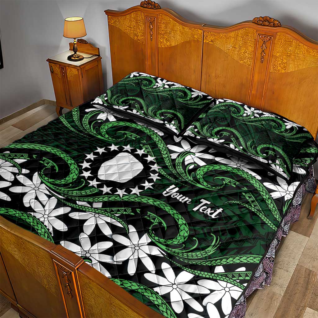 Personalised Cook Islands Mitiaro Quilt Bed Set Tiare Maori Polynesian Waves Tattoo LT14 - Polynesian Pride