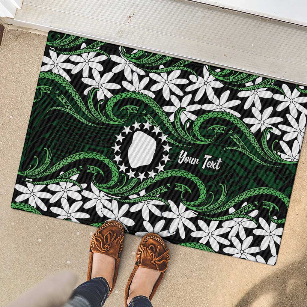 Personalised Cook Islands Mitiaro Rubber Doormat Tiare Maori Polynesian Waves Tattoo LT14 - Polynesian Pride