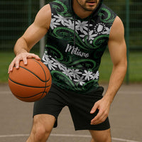 Personalised Cook Islands Mitiaro Sleeveless Hoodie Tiare Maori Polynesian Waves Tattoo LT14 - Polynesian Pride