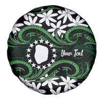 Personalised Cook Islands Mitiaro Spare Tire Cover Tiare Maori Polynesian Waves Tattoo LT14 - Polynesian Pride