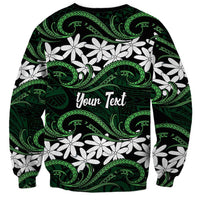 Personalised Cook Islands Mitiaro Sweatshirt Tiare Maori Polynesian Waves Tattoo LT14 - Polynesian Pride