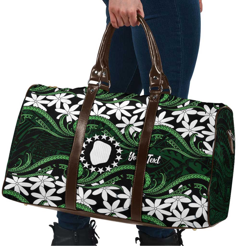 Personalised Cook Islands Mitiaro Travel Bag Tiare Maori Polynesian Waves Tattoo LT14 - Polynesian Pride